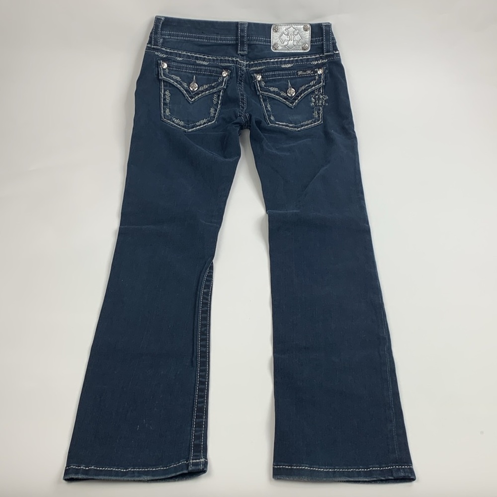 Miss Me Jeans by Buckle Mid Rise Easy Straight Sz 27 Flap pocket Soft Stretch